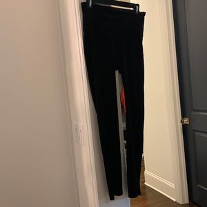 Spanx black velvet leggings size L